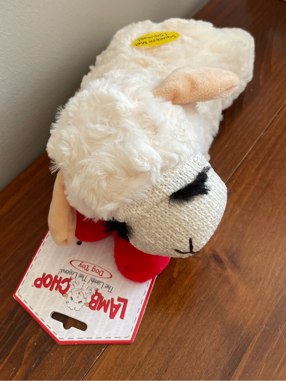New Small Lamb Chop Plush Dog Toy - Cream